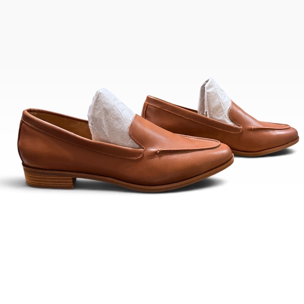 Aerosoles Eastside2 Tan Leather Loafers Womens 8.5 Almond Toe Slip On Shoes
